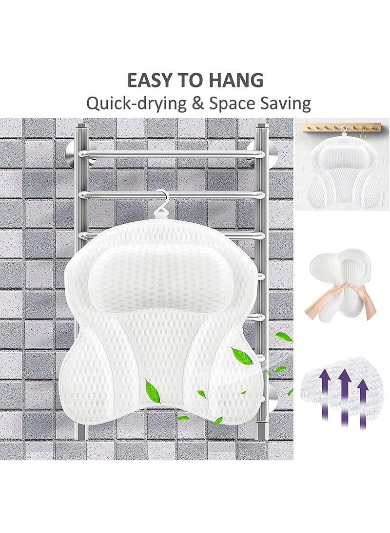 Excefore Bath Pillows, 4D SPA Air Mesh Bathtub Pillows for Tub, Shower Head Neck Shoulder and Back Support Ergonomic Pillows with 6 Non-Slip Strong Suction Cups for Breathable Comfort - Image 4