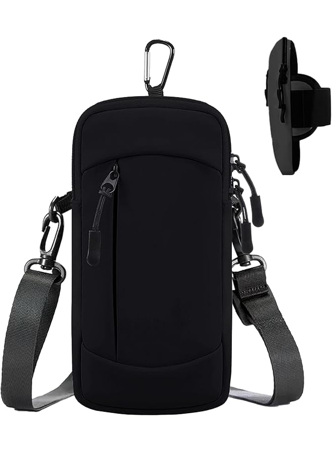 Green Tiger Waterproof Cell Phone Crossbody Bag with Adjustable Armband, Small Lightweight Sling Shoulder Purse for iPhone & Android up to 7",Running, Hiking, Fitness, Travel (Black) - Image 1