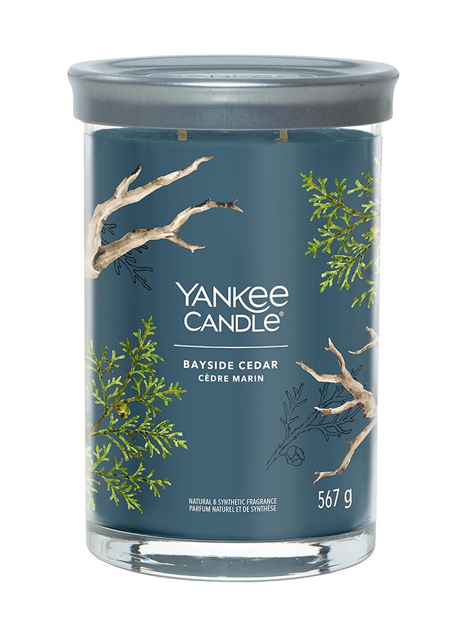 YANKEE CANDLE شمعة يانكي كاندل المعطرة | شمعة بايسايد سيدار الكبيرة في كوب مزدوج الفتيل | شمعة مزيج شمع الصويا طويلة الاحتراق | هدايا مثالية للنساء - Image 1