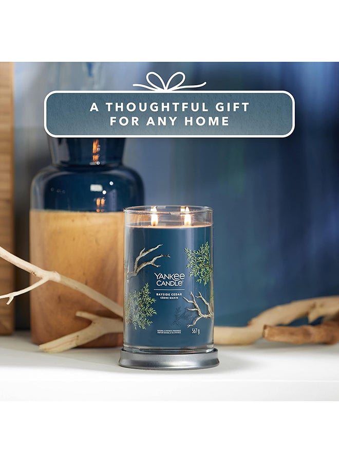 YANKEE CANDLE شمعة يانكي كاندل المعطرة | شمعة بايسايد سيدار الكبيرة في كوب مزدوج الفتيل | شمعة مزيج شمع الصويا طويلة الاحتراق | هدايا مثالية للنساء - Image 2