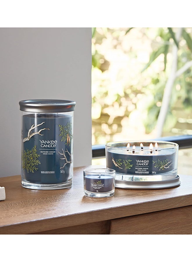 YANKEE CANDLE شمعة يانكي كاندل المعطرة | شمعة بايسايد سيدار الكبيرة في كوب مزدوج الفتيل | شمعة مزيج شمع الصويا طويلة الاحتراق | هدايا مثالية للنساء - Image 3