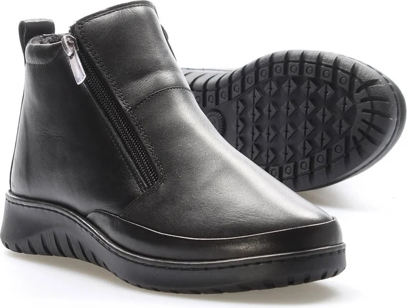 Fast Step Genuine Leather Women's Low Heel Boots 972SZA7560