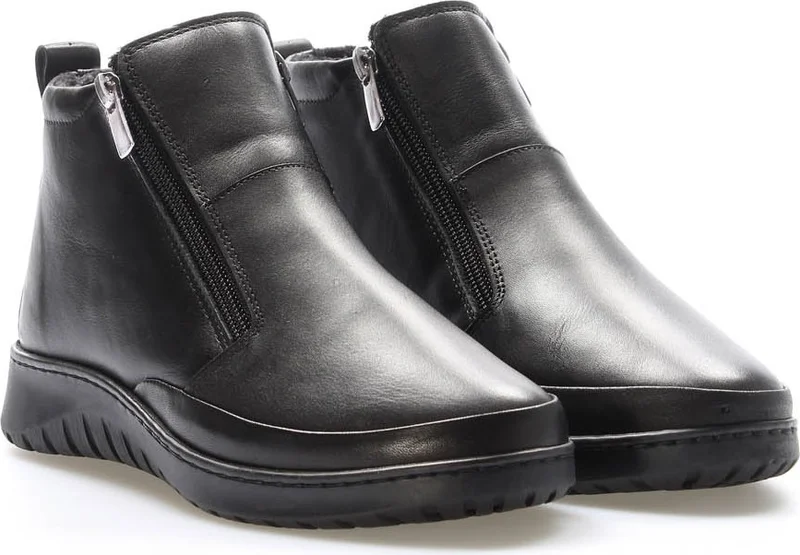 Fast Step Genuine Leather Women's Low Heel Boots 972SZA7560
