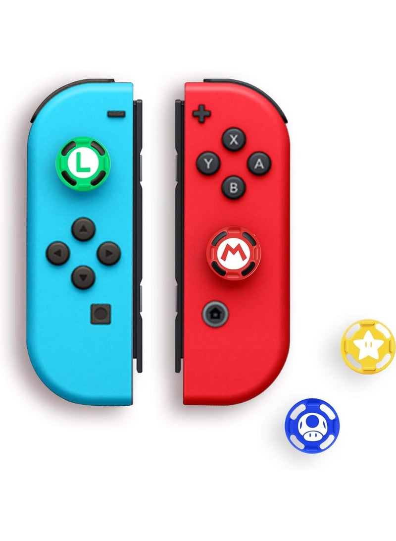 4PCS Cute Cartoon Silicone Thumb Grip Caps for Nintendo Switch/OLED/Switch Lite – 3D Kawaii Joystick Covers Anti-Slip Joy-Con Controller Buttons (Red Yellow Blue Green) - Image 5