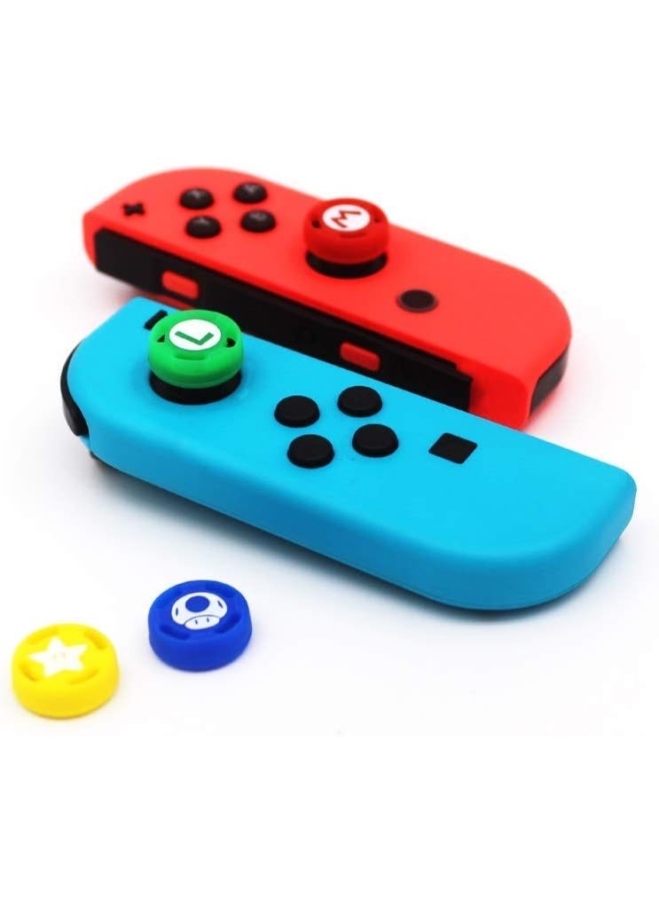 4PCS Cute Cartoon Silicone Thumb Grip Caps for Nintendo Switch/OLED/Switch Lite – 3D Kawaii Joystick Covers Anti-Slip Joy-Con Controller Buttons (Red Yellow Blue Green) - Image 4