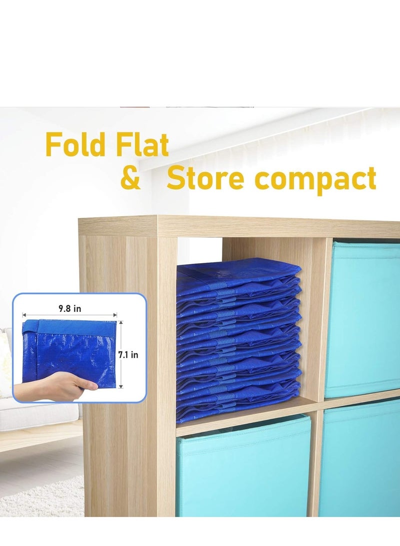 TRASSLE Large Moving Bags,2 Pack Heavy Duty Foldable Storage Tote with Zippers and Sturdy Carrying Handles for Travel,College Moving Supplies,Bedding,Clothes (Blue)  - Image 2