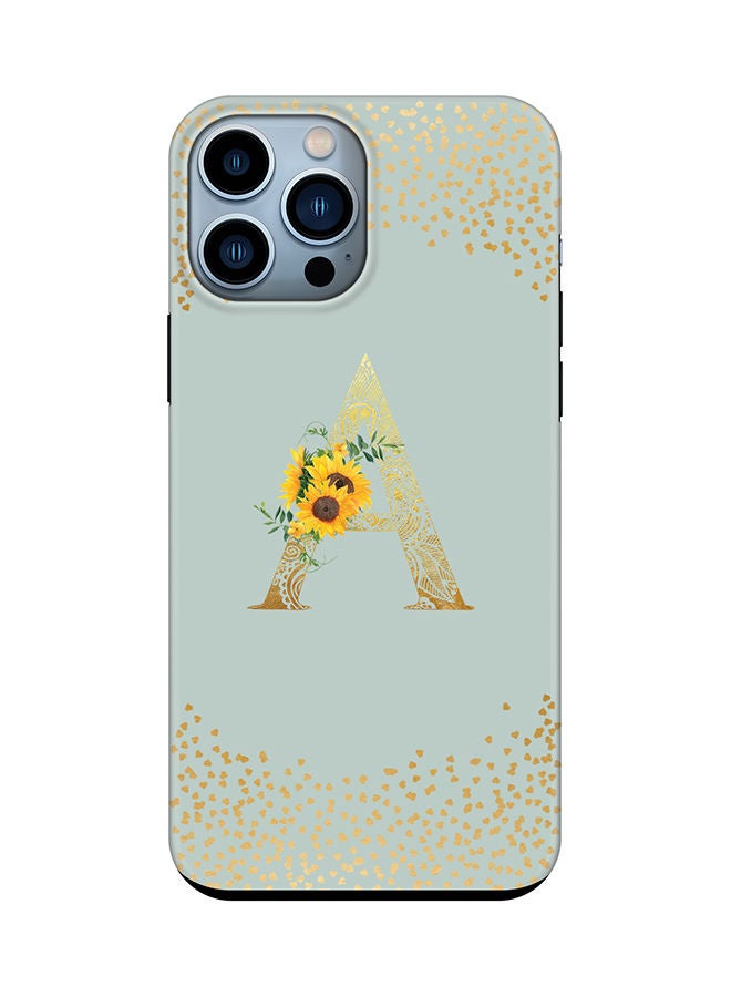 Stylizedd Monogram Tough Series for Apple iPhone 13 Pro Max Custom Initials Floral Mandala Pattern Tough Pro Dual Layer hybrid PC inner TPU protection Alphabet- A (Light Green) - Image 1