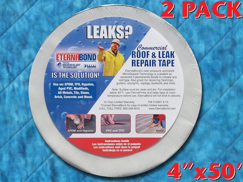 EternaBond RSW-4-50 Roofseal Sealant Tape, White - 4" x50' - Pack of 2 - Image 4