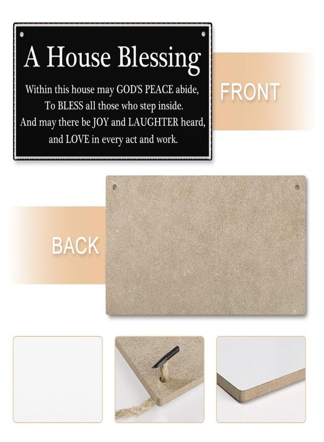 Henntile A House Blessing Hanging Sign Decorative Wood Sign Home Decor Wood Door Sign Plaque 12" x 6" - Image 5