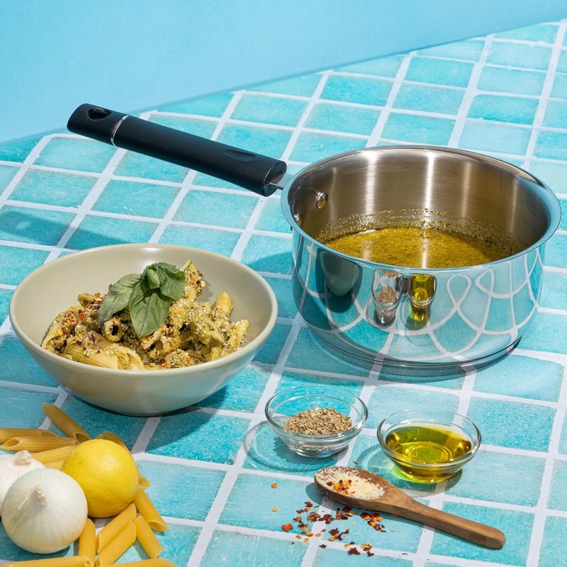 VINOD Vinod Tivoli Heavy Guage Stainless Steel Saucepan 11 Litre 14cm SAS Bottom 2 Layer Extra Thick Aluminum Core Induction and Gas Base Bakelite Handle 2 Year Warranty - Image 2