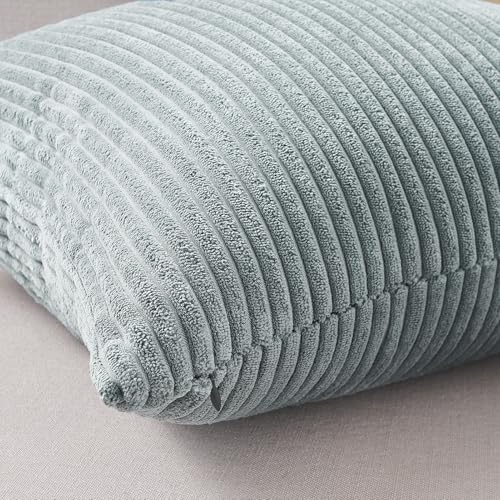 Topfinel BlueGray Throw Pillow Covers 18x18 Inch Set of 4,Soft Accent Corduroy Decorative Cushion Cover,Square Modern Pillow Case for Beach,Patio,Balcony,Living Room,Summer Gradient Shams Home Decor - Image 3