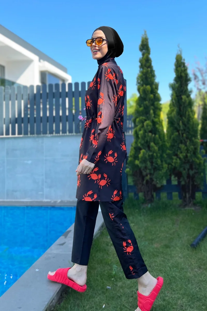 Remsa Mayo Remsa Swimsuit Parasut Fully Covered Hijab Swimsuit R080 Crab