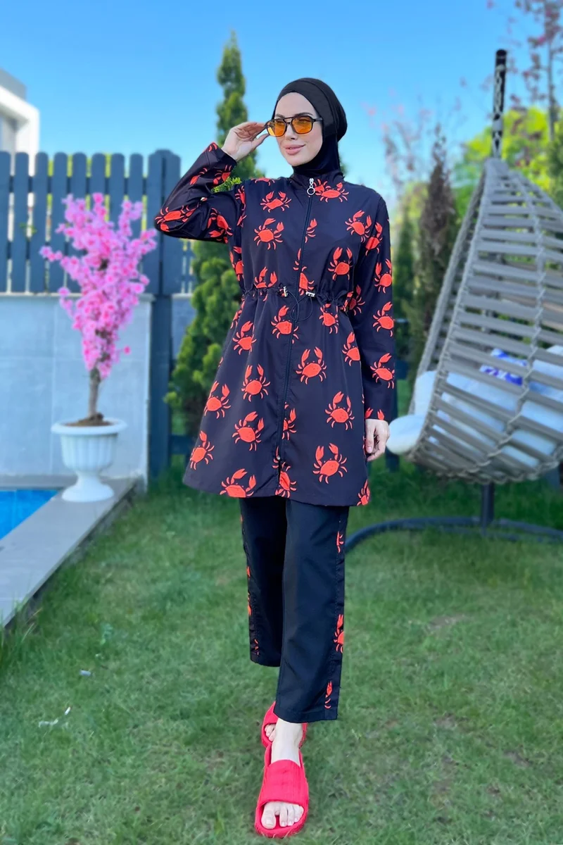 Remsa Mayo Remsa Swimsuit Parasut Fully Covered Hijab Swimsuit R080 Crab