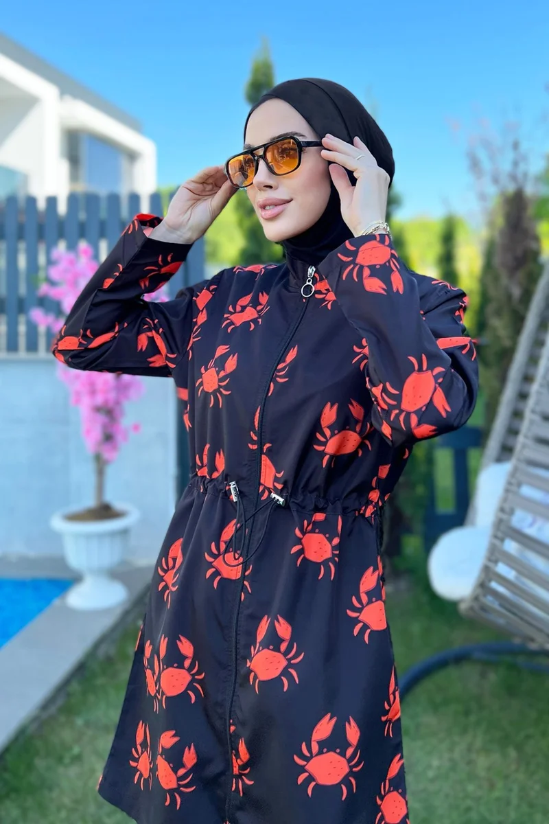 Remsa Mayo Remsa Swimsuit Parasut Fully Covered Hijab Swimsuit R080 Crab