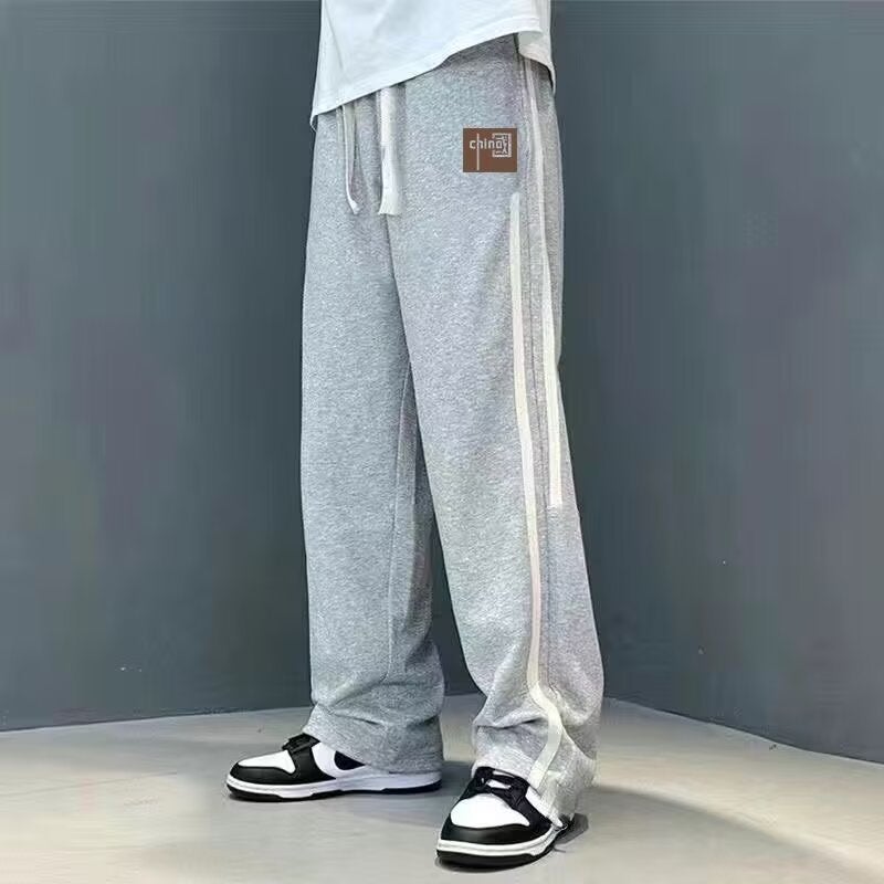Teenager Pants Boys New Senior High School Students Wide Leg Pants Striped Casual Sports Trendy Pants - Image 4