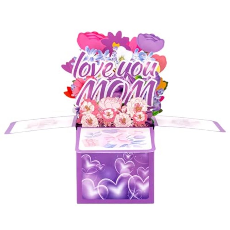 3D Pop-Up Greeting Card with Envelope Mother's Day Gifts, Luxury Floral and Butterfly Handcrafted Design, Blank Keepsake Card for Mom Grandma Wife Daughter Love You Mom - Image 1