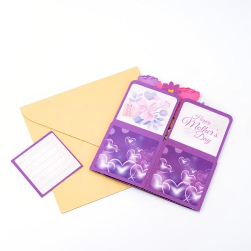 3D Pop-Up Greeting Card with Envelope Mother's Day Gifts, Luxury Floral and Butterfly Handcrafted Design, Blank Keepsake Card for Mom Grandma Wife Daughter Love You Mom - Image 4
