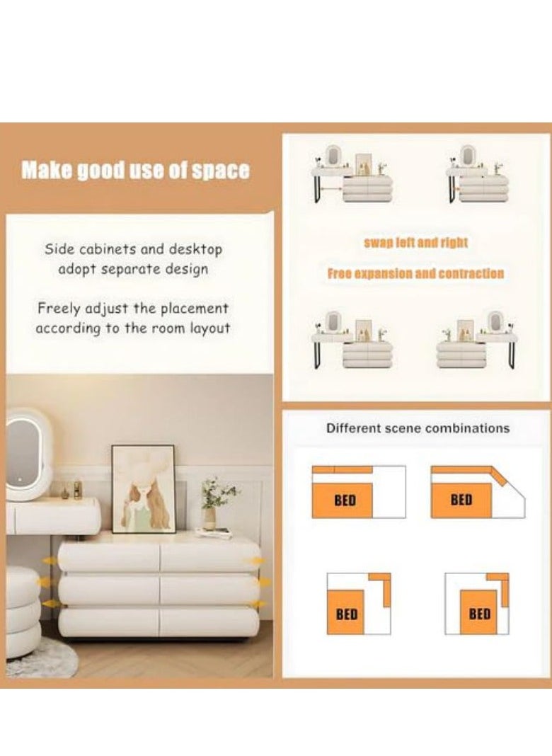 Cool Baby COOLBABY Modern Minimalist Makeup Dresser Desk for BedroomElegant Solid Wood Vanity Table  - Image 5