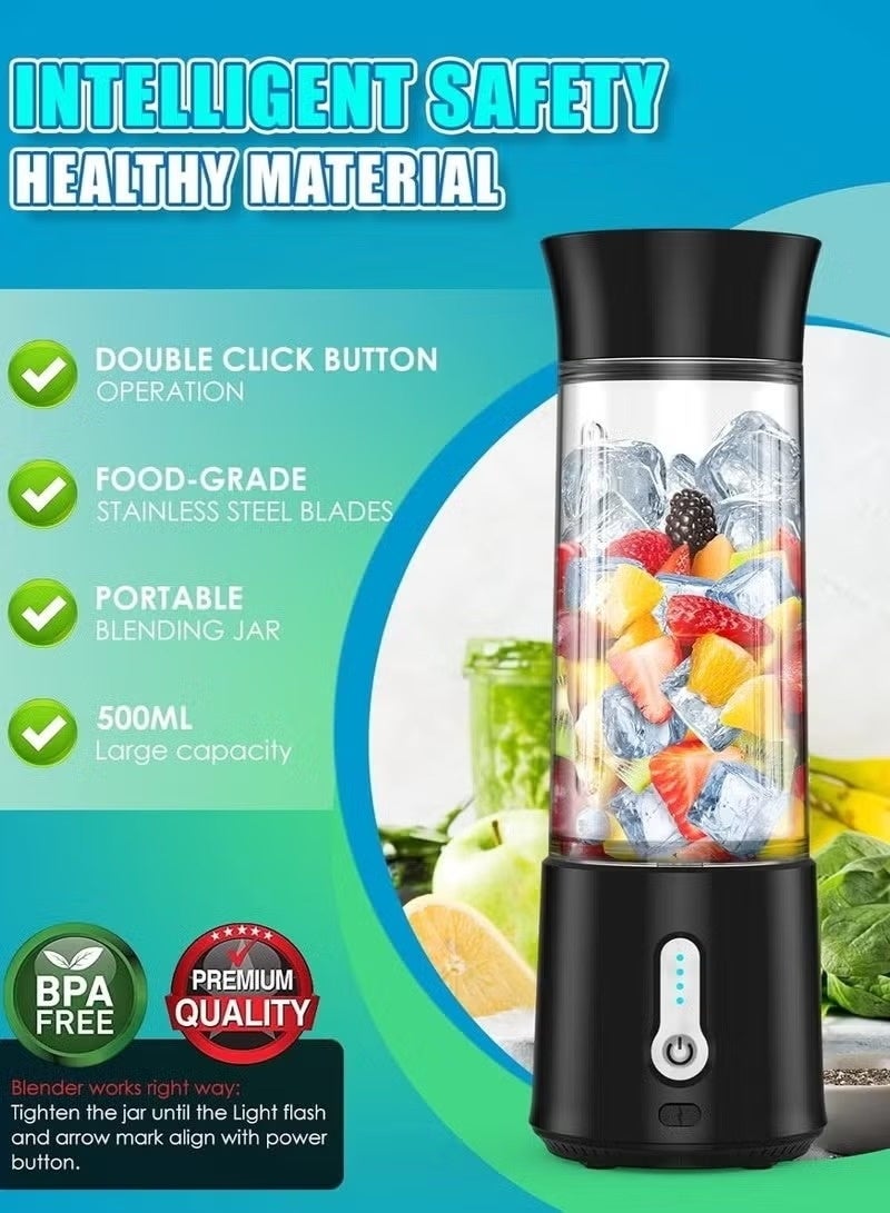 XVersion Portable Electric Blender with Rechargeable Base, Mini Smoothie Maker & Fruit Juice Mixer, Compact Personal Blender for Fruits, Shakes & Smoothies - Image 5
