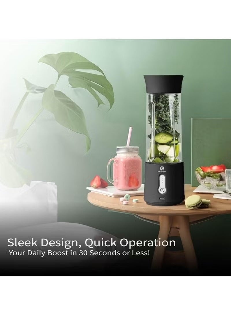 XVersion Portable Electric Blender with Rechargeable Base, Mini Smoothie Maker & Fruit Juice Mixer, Compact Personal Blender for Fruits, Shakes & Smoothies - Image 2