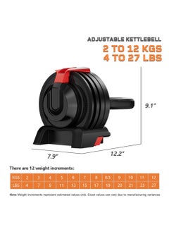 Generic Adjustable Kettlebell 2KG to 12KG All in One Design 12 in One Weights Training Kettlebell  - Image 5