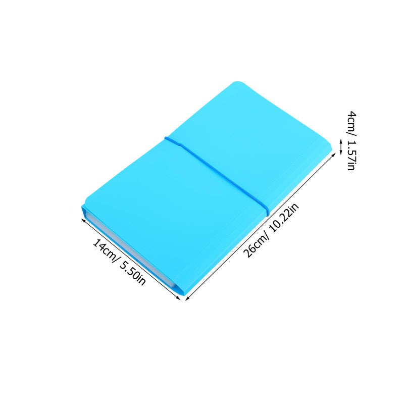 B5 Expanding File Folder With 13 Pockets Portable Document Organizer Blue - Image 3