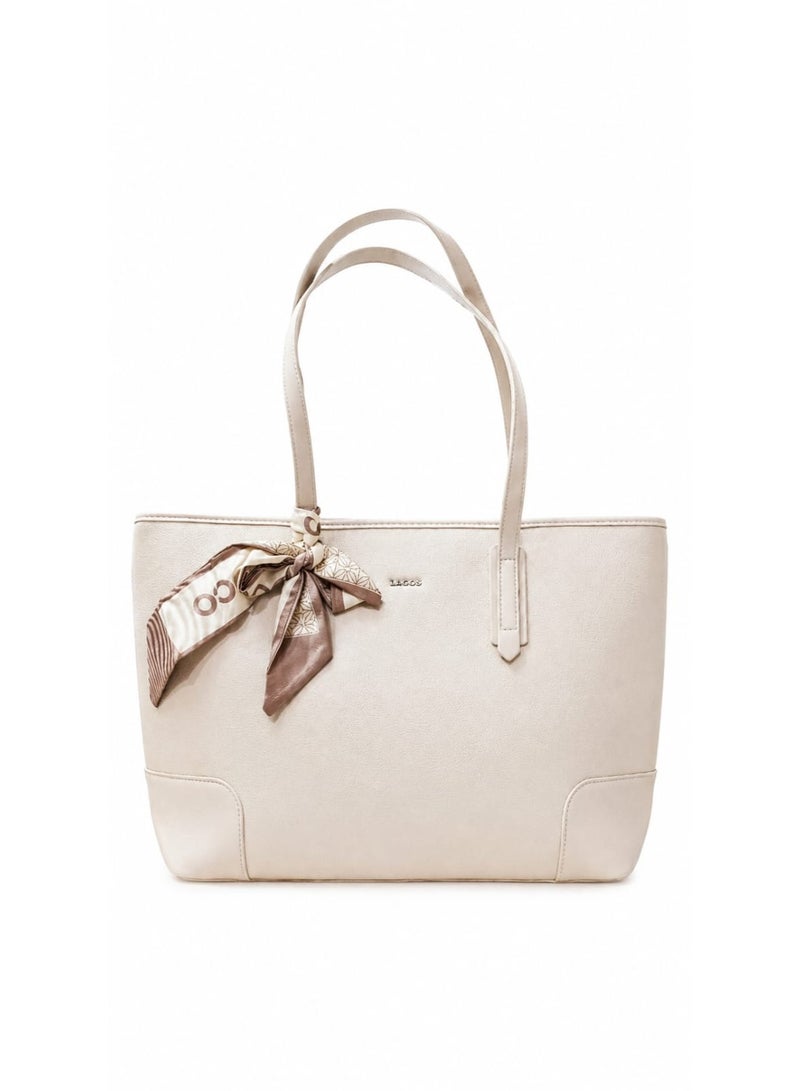 BAGCO Classic Daily Tote Bag for Women with Handle Scarf Tie - Image 1