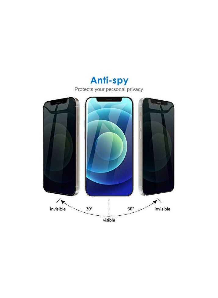 جي تيك واقي شاشة للخصوصية من JETech لهاتف iPhone 12 mini مقاس 5.4 بوصة، طبقة من الزجاج المقوى المضاد للتجسس، عبوتان - Image 2