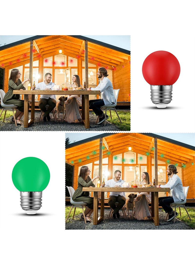 KASTWAVE مصابيح LED ملونة، 4 قطع G14 / G45 مصابيح، 1 واط 220 فولت قاعدة E26 / E27 لLight صغير، مصابيح حمراء وخضراء لستائر غرفة النوم ومصابيح المطبخ والنوافذ والشموع وفوانيس الطاولة - Image 4