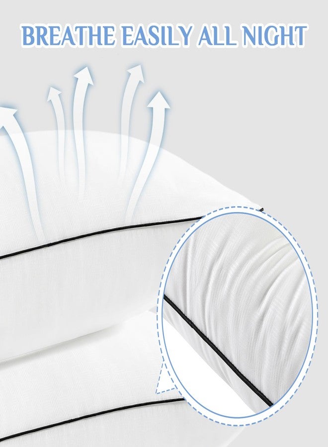 JOLLYVOGUE Pillows Queen Size Set of 2, Hotel Collection Bed Pillows for Side, Back, and Stomach Sleepers, Fluffy and Supportive, Down Alternative Microfiber Filled Sleeping Pillow, 20 x 30 Inches - Image 5