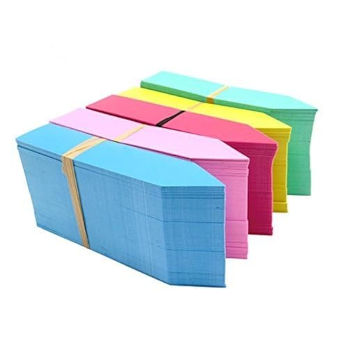 KINGLAKE 500 Pcs 5 Colors 2X10CM Plastic Waterproof Garden Plant Tags Nursery Garden Labels Markers Plant Stakes,Box of 500 - Image 1