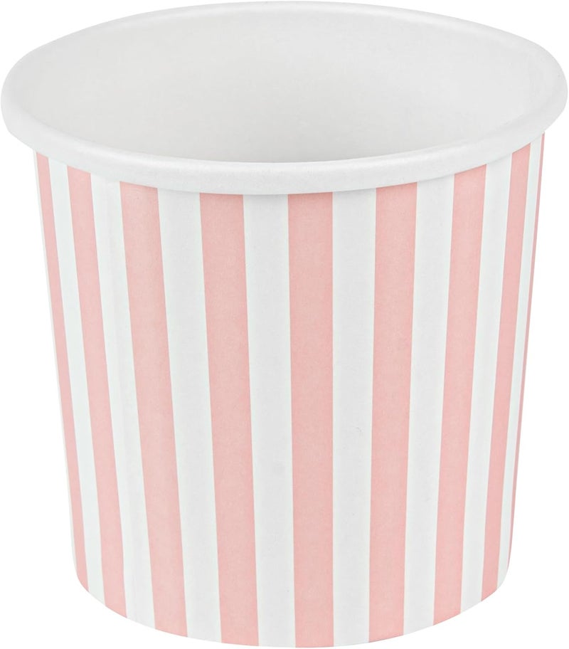 Restaurantware Bio Tek 12 Ounce Soup Containers 25 Durable Soup Bowls  Disposable Sustainable Pink And White Paper Soup Cups Striped Round For Hot Or Cold Foods - Image 2