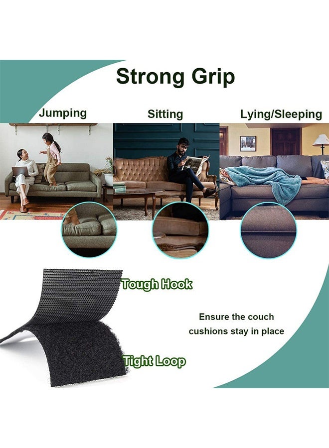 Peachjoy Couch Cushion Non Slip Pads to Keep Couch Cushions from Sliding, Hook and Loop Tape with Adhesive for Smooth Surfaces, 2m Long and 11cm Wide  - Image 2