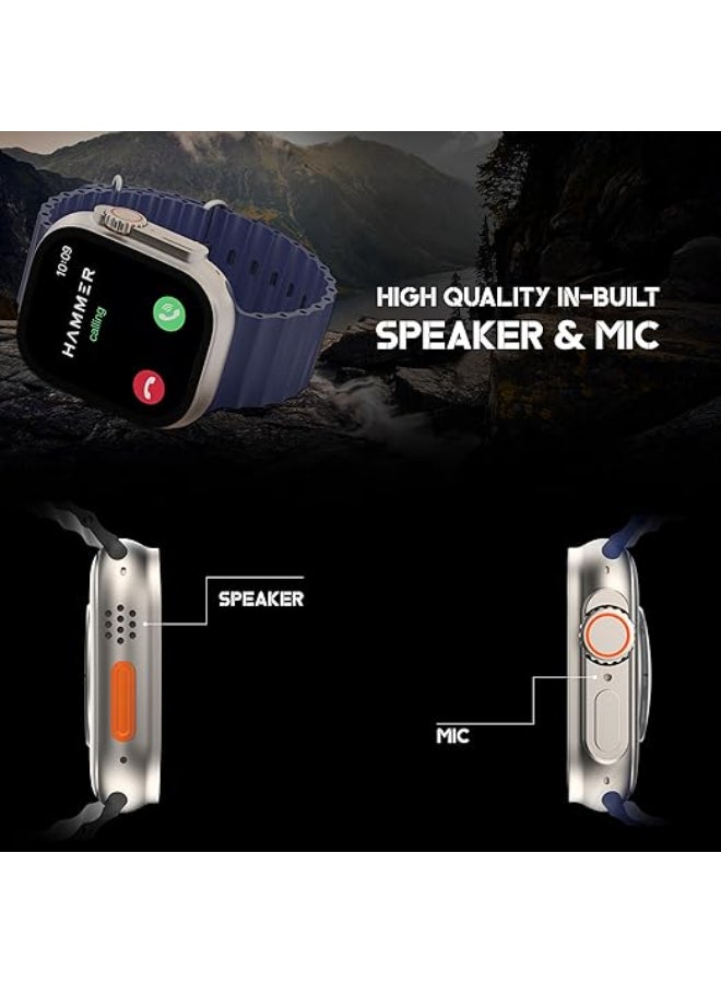 Hammer Renewed - Active 2.0 1.95" Display Bluetooth Calling Smart Watch with Metal Body - Blue - Image 3