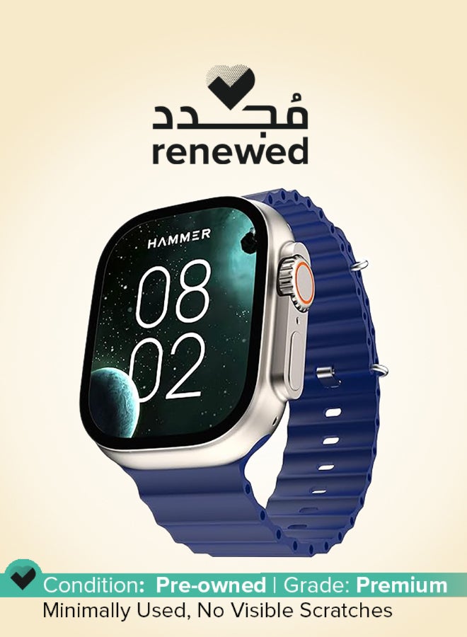 Hammer Renewed - Active 2.0 1.95" Display Bluetooth Calling Smart Watch with Metal Body - Blue - Image 1