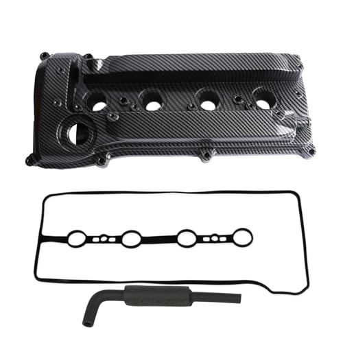 MITZONE Aluminum Carbon Strip Type Valve Cover Compatible with Toyota Camry Solara Highlander Kluger RAV4 Previa Tarago Estima Alphard Matrix Mark X Rukus 2001-2015 for Scion tC xB 2005-2015 2.4L - Image 1