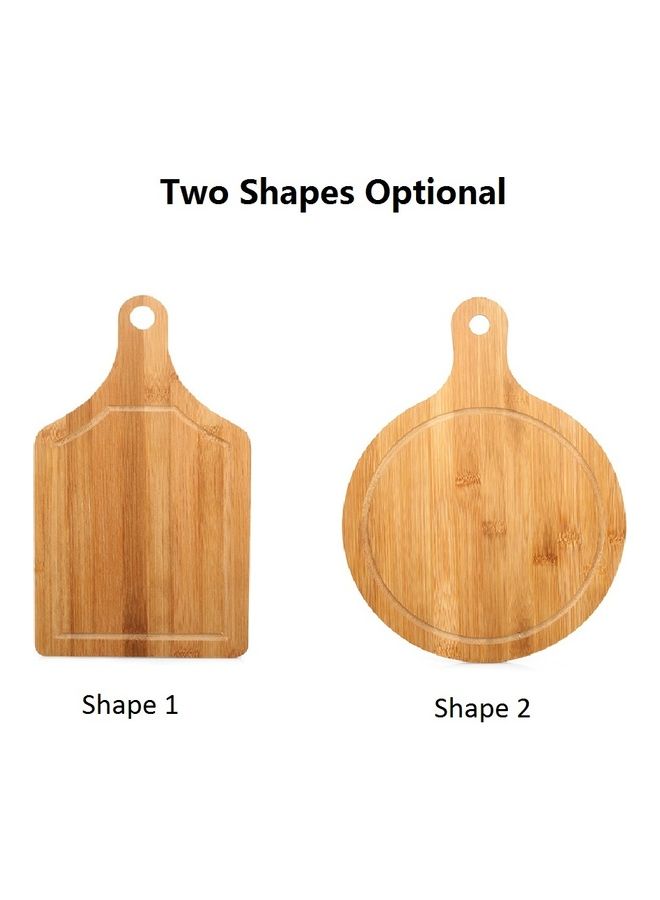 KHAJUL Bamboo Chopping Board 33*18*0.9CM, Multi-purpose Cutting Board for Meat, Fruit, Vegetables, Pizza Peel Paddle with Handle for Baking (Small Square) - Image 2