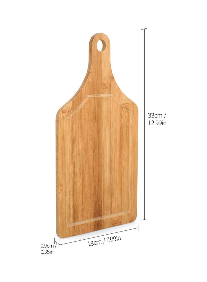 KHAJUL Bamboo Chopping Board 33*18*0.9CM, Multi-purpose Cutting Board for Meat, Fruit, Vegetables, Pizza Peel Paddle with Handle for Baking (Small Square) - Image 4