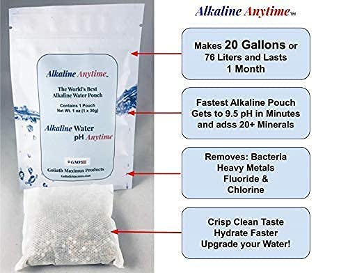 Alkaline Anytime Worlds Best Water Filter Pouch for Alkaline Water- Mobile Filtration System For Pitcher, Cup, Bottle, Jug, any Container -High pH 9.5+ Ionized Electrolytes-Long-Life 60 Gallons- - Image 4