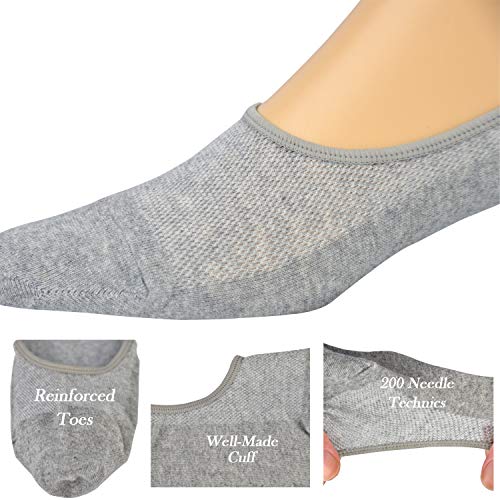 JORMATT 8 Pairs Mens Women Genuine No Show Socks Boys Sneaker Shoes Mesh Knit Low Cut Athletic Cotton Socks Non Slip, Men Shoe size 10-14 - Image 4