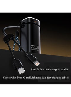 X-level 20000 mAh Power Bank,With Built-InCable and 3-speed Adjustable Flashlight,22.5W PD Fast Charging Portable Charger For iPhone 16/15/14 Series, Galaxy, iPad, AirPods, And More Black  - Image 5