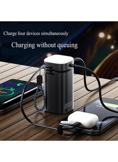 X-level 20000 mAh Power Bank,With Built-InCable and 3-speed Adjustable Flashlight,22.5W PD Fast Charging Portable Charger For iPhone 16/15/14 Series, Galaxy, iPad, AirPods, And More Black  - Image 4