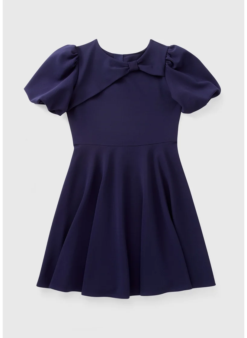 Matalan Girls Navy Bow Scuba Dress