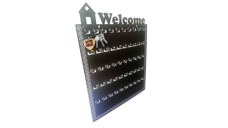 MD Style MD Style Key Holder with 50 Key Chains Wall Mount Metal Large Key Holder Rack with Embossed Numbers Key Organizer HomeApartmentsHotelsValet ParkingsRealtorsFactoriesOfficesHospitalsSchools  - Image 5