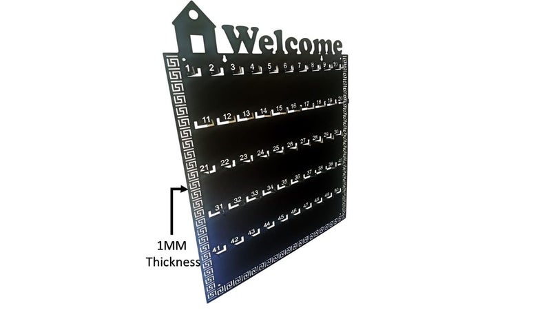 MD Style MD Style Key Holder with 50 Key Chains Wall Mount Metal Large Key Holder Rack with Embossed Numbers Key Organizer HomeApartmentsHotelsValet ParkingsRealtorsFactoriesOfficesHospitalsSchools  - Image 4