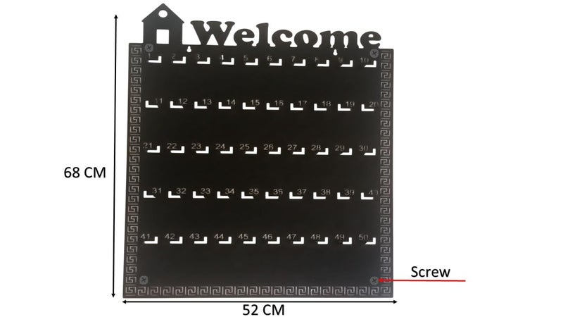 MD Style MD Style Key Holder with 50 Key Chains Wall Mount Metal Large Key Holder Rack with Embossed Numbers Key Organizer HomeApartmentsHotelsValet ParkingsRealtorsFactoriesOfficesHospitalsSchools  - Image 2