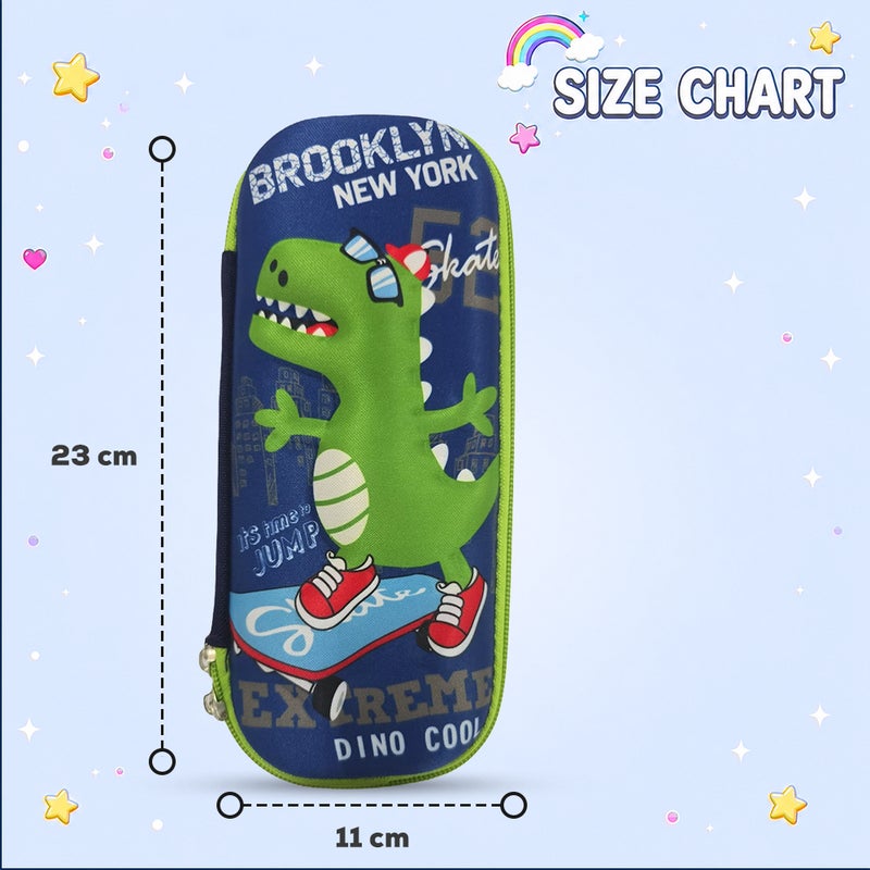 Cocobee Cool Dino Pencil Case With Internal Mesh Pocket, Sturdy Build, Zipper Closure – Boys, 3+ Years, Multicolor - Image 4