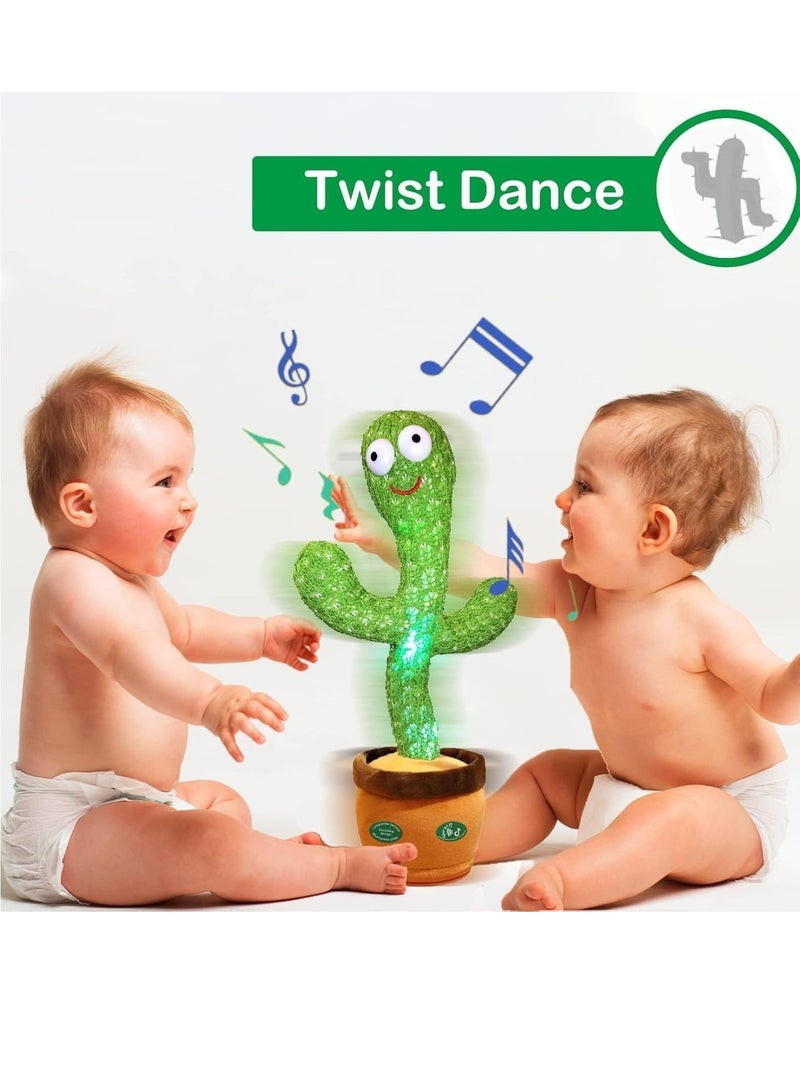 Meetion تحديث لعبة الصبار الراقص المتحدث القابلة لضبط الصوت، لعبة صبار مشمسة للأطفال، تكرر ما تقوله، لعبة صبار تغني 120 أغنية للأطفال، تسجيل 16 ثانية مع ضوء LED - Image 4