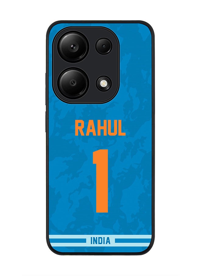 Stylizedd Rugged Black Edge Case for Xiaomi Redmi Note 13 Pro 4G / Xiaomi Poco M6 Pro 4G, Slim fit Case Thin Cover -  Team India KL Rahul, Jersey No 1  - Image 1