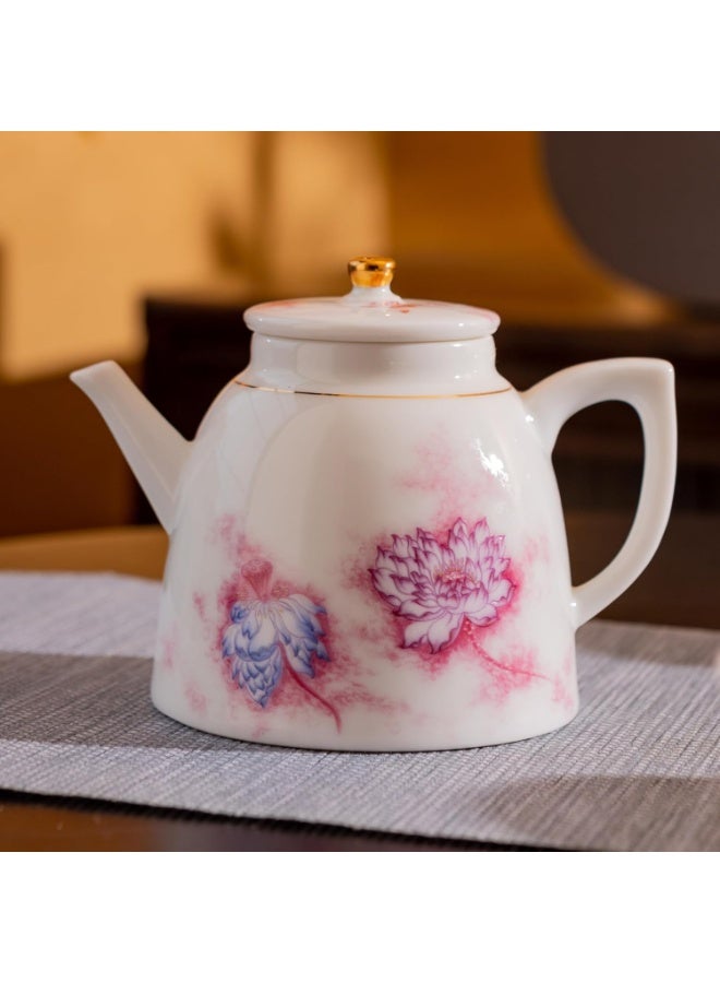 GOLD MANTIS Elegant Porcelain Tea Set - Lotus Design, 7-Piece Set with Wooden Tray, Dishwasher & Microwave Safe, Ideal for Various Tea Types, Perfect for Gift and Daily Use  - Image 2